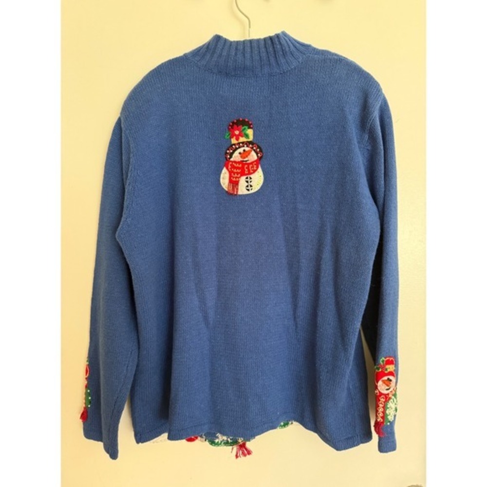 Vintage Snowman Christmas Sweater - Cute “Ugly Christmas Sweater” - Picture 6 of 9